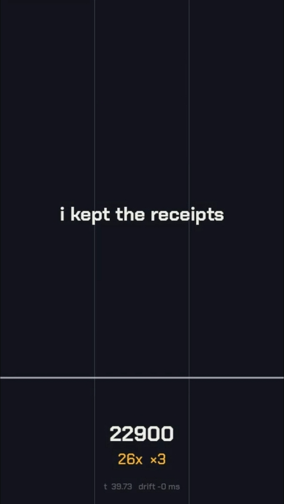 Gameplay with song lyrics on screen