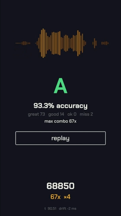 Post-game score screen
